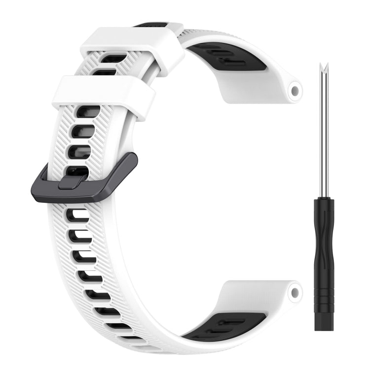 For Garmin Approach S60 Sports Two-Color Silicone Watch Band(White+Black) - Watch Bands by buy2fix | Online Shopping UK | buy2fix