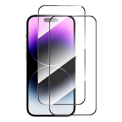 For iPhone 16 Pro 2pcs ENKAY Full Glue High Aluminum-silicon Tempered Glass Film - iPhone 16 Pro Tempered Glass by ENKAY | Online Shopping UK | buy2fix