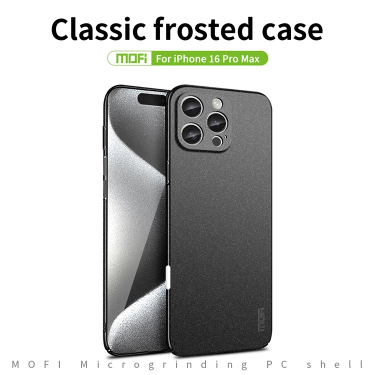 For iPhone 16 Pro Max MOFI Fandun Series Frosted PC Ultra-thin All-inclusive Phone Case(Black) - iPhone 16 Pro Max Cases by MOFI | Online Shopping UK | buy2fix