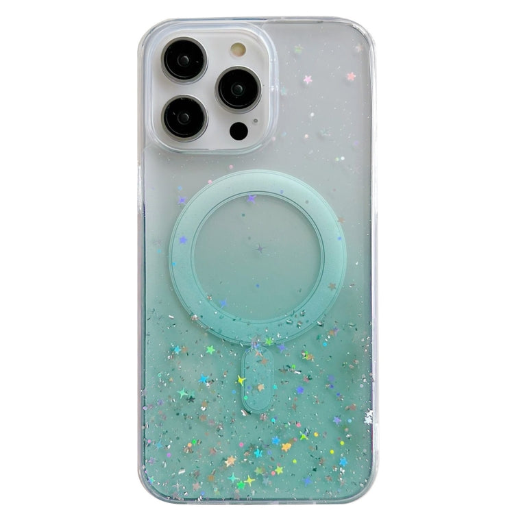 For iPhone 12 Pro Max Glitter MagSafe Hybrid Clear TPU Phone Case(Green) - iPhone 12 Pro Max Cases by buy2fix | Online Shopping UK | buy2fix