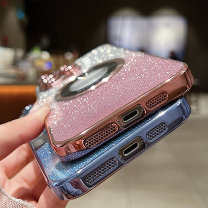 For iPhone 12 Pro MagSafe Gradient Glitter Electroplating TPU Phone Case(Purple) - iPhone 12 / 12 Pro Cases by buy2fix | Online Shopping UK | buy2fix