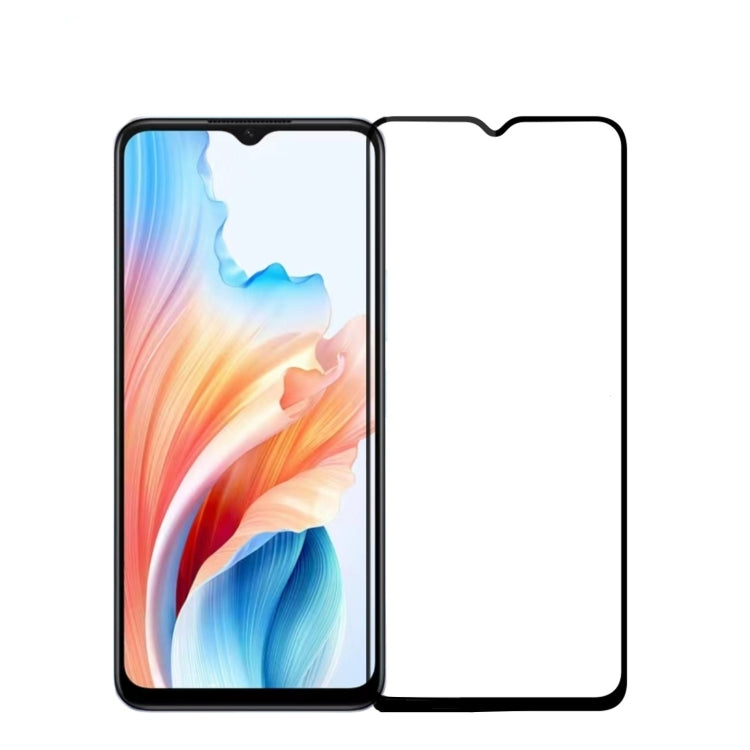 For OPPO A1i PINWUYO 9H 2.5D Full Screen Tempered Glass Film(Black) - OPPO Tempered Glass by PINWUYO | Online Shopping UK | buy2fix