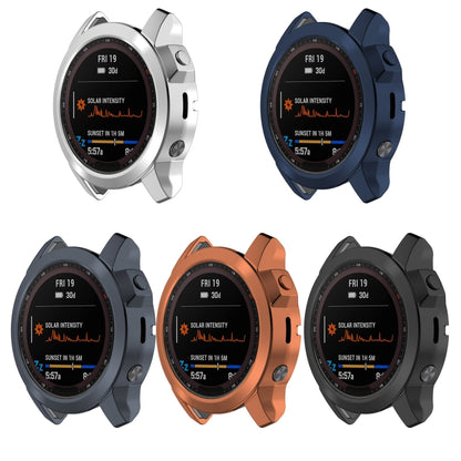 For Garmin Fenix 7S Pro Half Package Electroplated TPU Watch Protective Case(Grey) - Watch Cases by buy2fix | Online Shopping UK | buy2fix