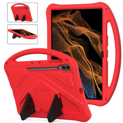 For Samsung Galaxy Tab S8 Ultra EVA Shockproof Tablet Case with Holder(Red) - Galaxy Tab S8 Ultra Cases by buy2fix | Online Shopping UK | buy2fix