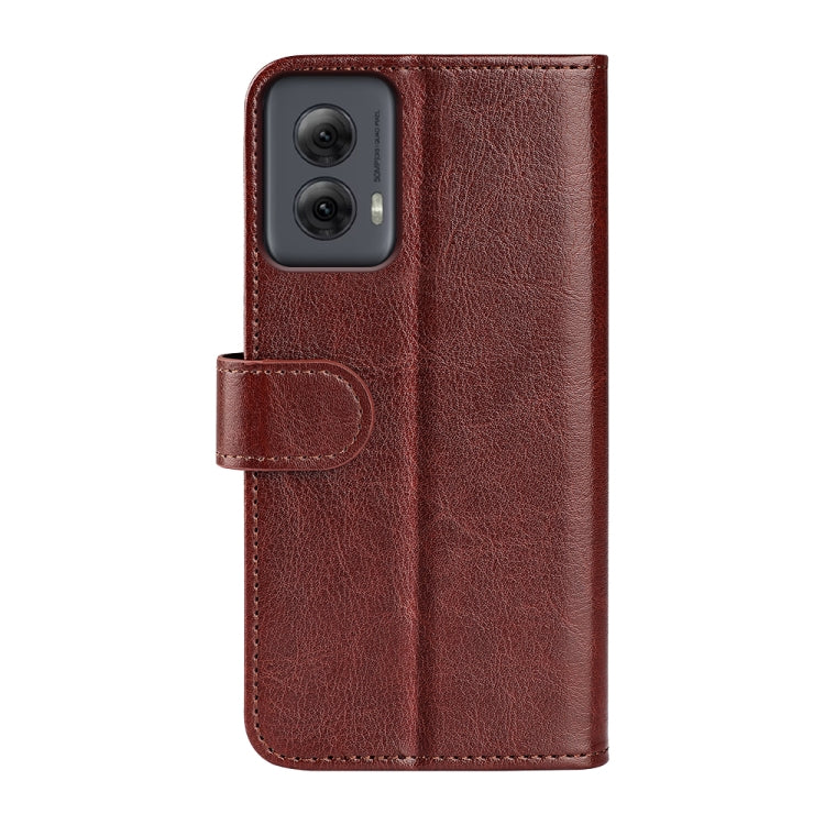 For Motolora Moto G Power 5G 2024 R64 Texture Horizontal Flip Leather Phone Case(Brown) - Motorola Cases by buy2fix | Online Shopping UK | buy2fix