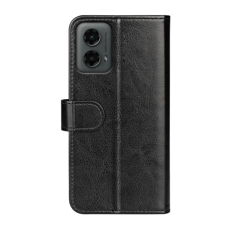 For Motolora Moto G 5G 2024 R64 Texture Horizontal Flip Leather Phone Case(Black) - Motorola Cases by buy2fix | Online Shopping UK | buy2fix