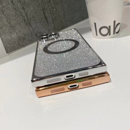 For iPhone 11 Pro Square Gradient Magsafe Electroplating TPU Phone Case(Gold) - iPhone 11 Pro Cases by buy2fix | Online Shopping UK | buy2fix