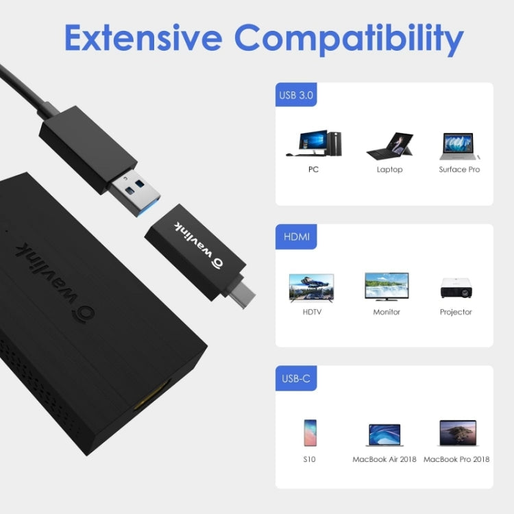 Wavlink UG7601HC Portable USB3.0-USB-C To HDMI Display Adapter - Adapter by WAVLINK | Online Shopping UK | buy2fix