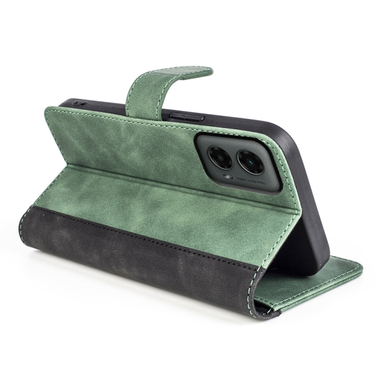 For Motolora Moto G 5G 2024 Stitching Horizontal Flip Leather Phone Case(Green) - Motorola Cases by buy2fix | Online Shopping UK | buy2fix