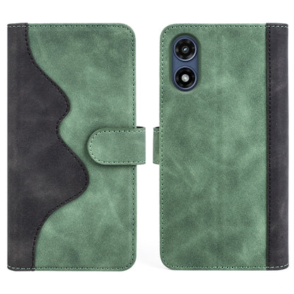 For Motorola Moto G Play 2024 Stitching Horizontal Flip Leather Phone Case(Green) - Motorola Cases by buy2fix | Online Shopping UK | buy2fix