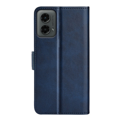 For Motorola Moto G 5G 2024 Dual-side Magnetic Buckle Horizontal Flip Leather Phone Case(Dark Blue) - Motorola Cases by buy2fix | Online Shopping UK | buy2fix