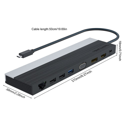 Wavlink UMD03 Triple Display Adapter Type-C Hub 12 in 1 Docking Station - USB HUB by WAVLINK | Online Shopping UK | buy2fix