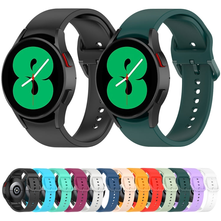 For Samsung Galaxy Watch6 / 6 Classic JUNSUNMAY Solid Color Silicone Adjustable Watch Band(Dark Green) - Watch Bands by JUNSUNMAY | Online Shopping UK | buy2fix