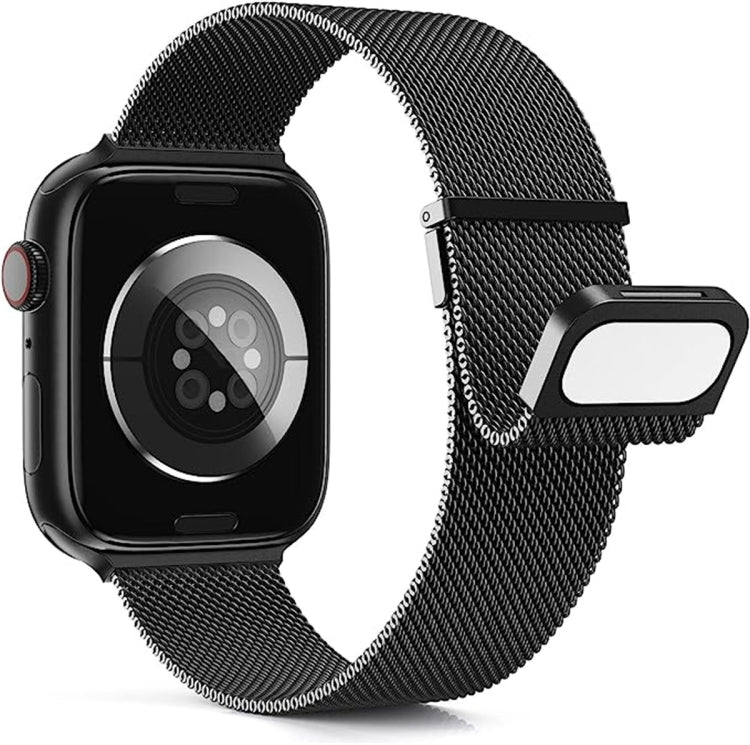 For Apple Watch Ultra 49mm Milan Double Magnetic Steel Mesh Watch Band(Black) - Watch Bands by buy2fix | Online Shopping UK | buy2fix