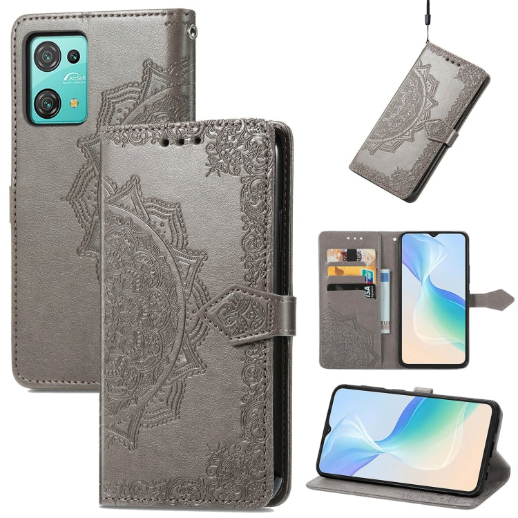 For Blackview C30 Pro Mandala Flower Embossed Leather Phone Case(Gray) - More Brand by buy2fix | Online Shopping UK | buy2fix