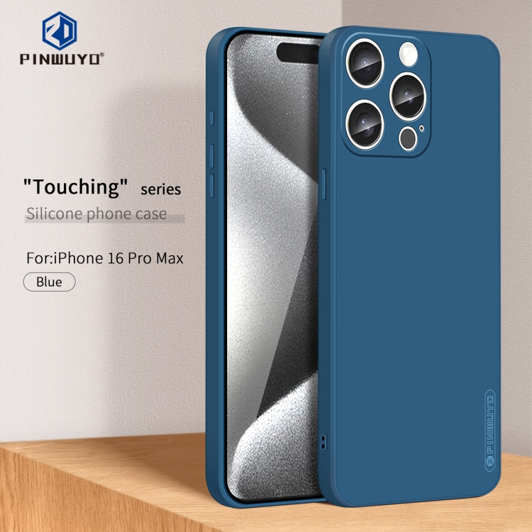 For iPhone 16 Pro Max PINWUYO Sense Series Liquid Silicone TPU Phone Case(Blue) - iPhone 16 Pro Max Cases by PINWUYO | Online Shopping UK | buy2fix