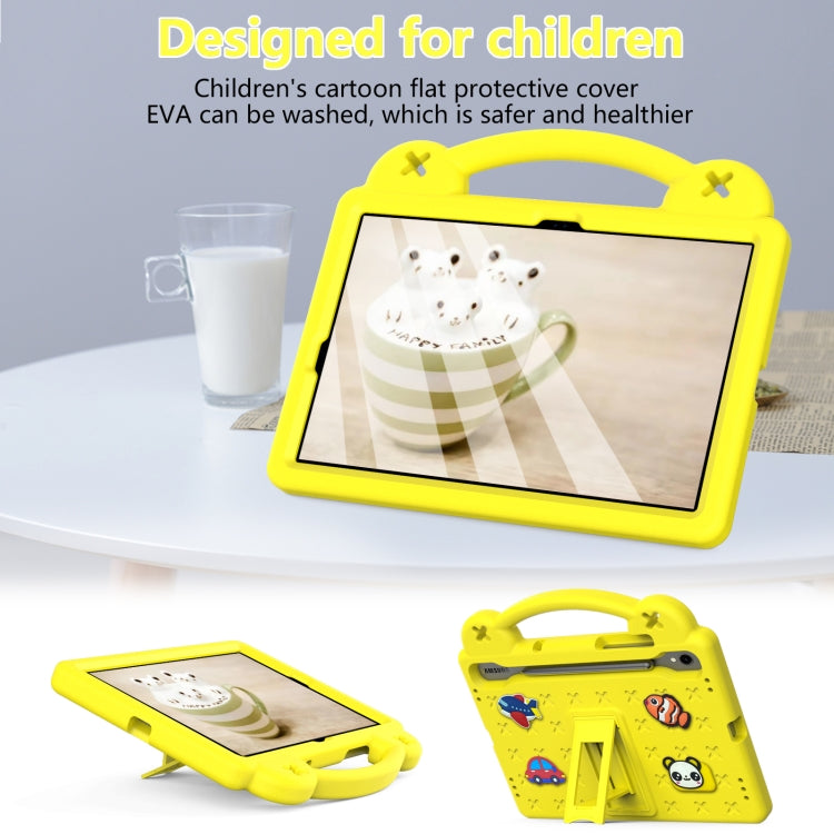 For Samsung Galaxy Tab S9 X710/X716B Handle Kickstand Children EVA Shockproof Tablet Case(Yellow) - Galaxy Tab S9 Cases by buy2fix | Online Shopping UK | buy2fix