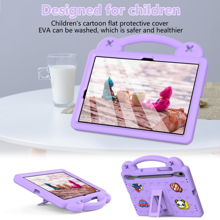 For Samsung Galaxy Tab S9 FE / X510N Handle Kickstand Children EVA Shockproof Tablet Case(Light Purple) - Galaxy Tab S9 FE by buy2fix | Online Shopping UK | buy2fix