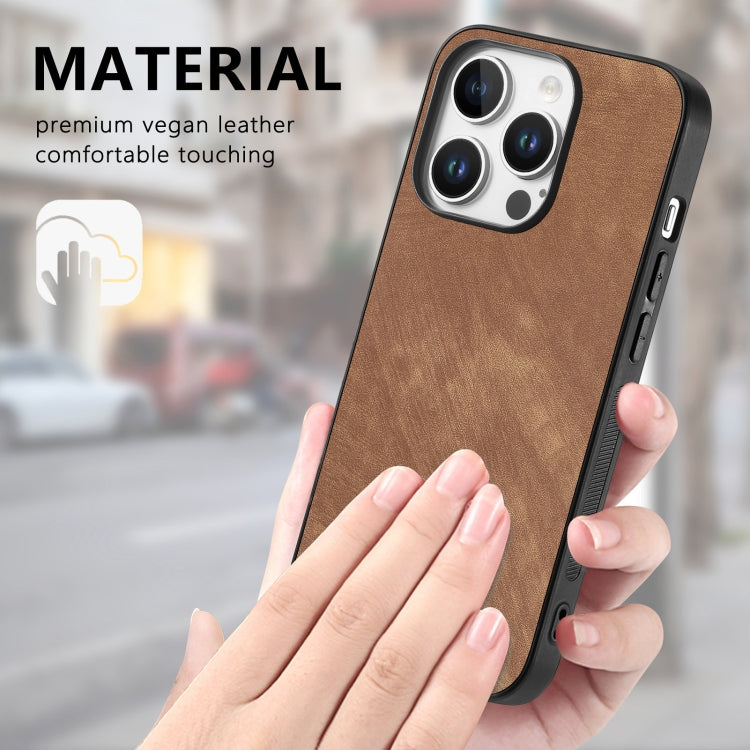 For iPhone 16 Pro Max Vintage Leather PC Back Cover Phone Case(Brown) - iPhone 16 Pro Max Cases by buy2fix | Online Shopping UK | buy2fix