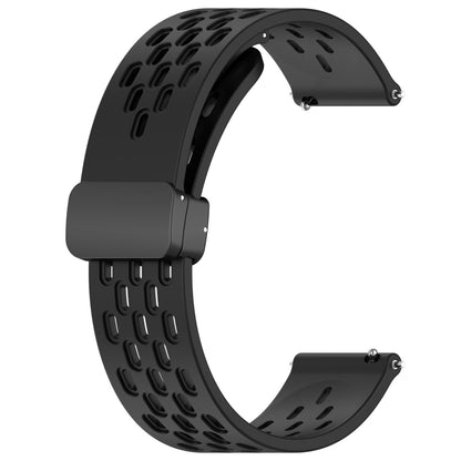 For Amazfit GTS 3 20mm Folding Magnetic Clasp Silicone Watch Band(Black) - Watch Bands by buy2fix | Online Shopping UK | buy2fix