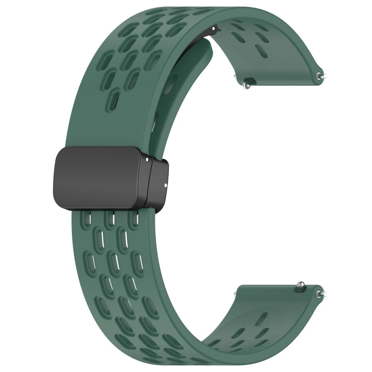 For Huawei Watch 3 22mm Folding Magnetic Clasp Silicone Watch Band(Dark Green) - Watch Bands by buy2fix | Online Shopping UK | buy2fix