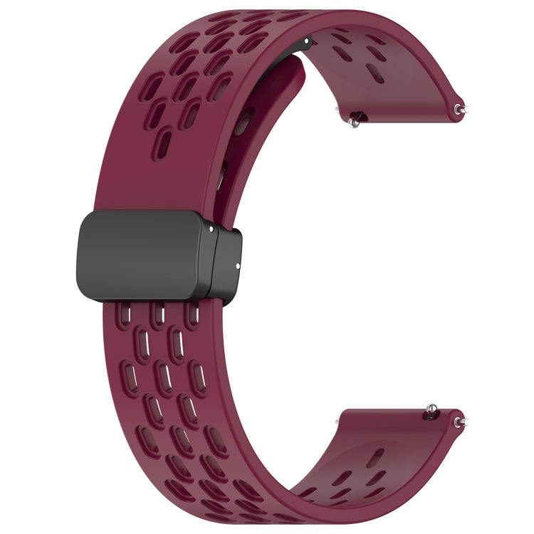 For Huawei GT2 Pro 22mm Folding Magnetic Clasp Silicone Watch Band(Wine Red) - Watch Bands by buy2fix | Online Shopping UK | buy2fix