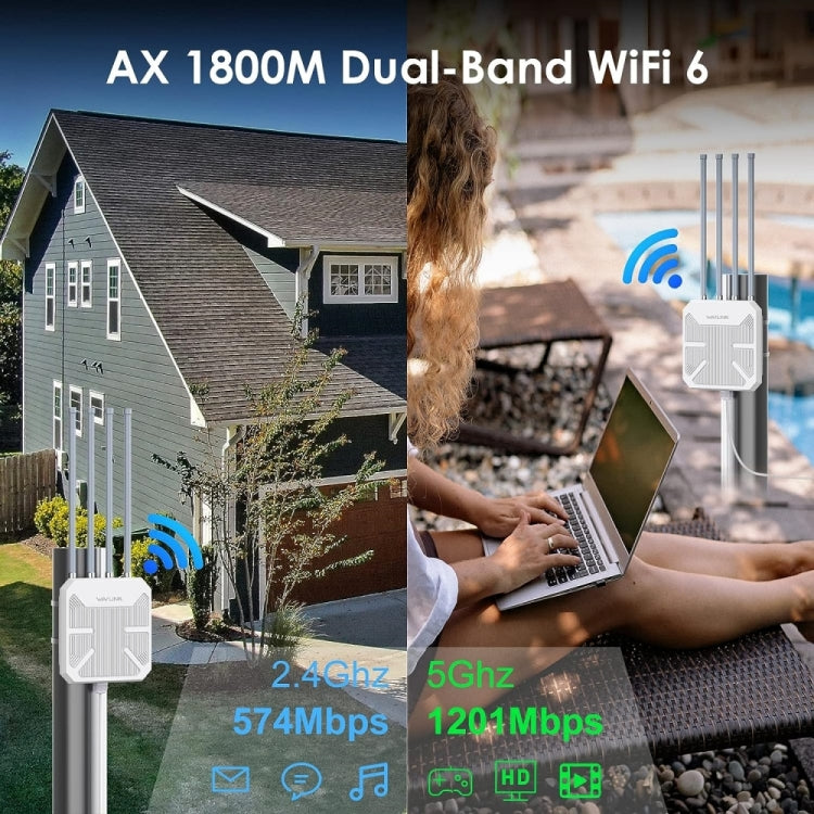 WAVLINK WN573HX1 WiFi 6 AX1800 IP67 Waterproof Outdoor Dual Band Wireless WiFi Routers, Plug:EU Plug - Wireless Routers by WAVLINK | Online Shopping UK | buy2fix