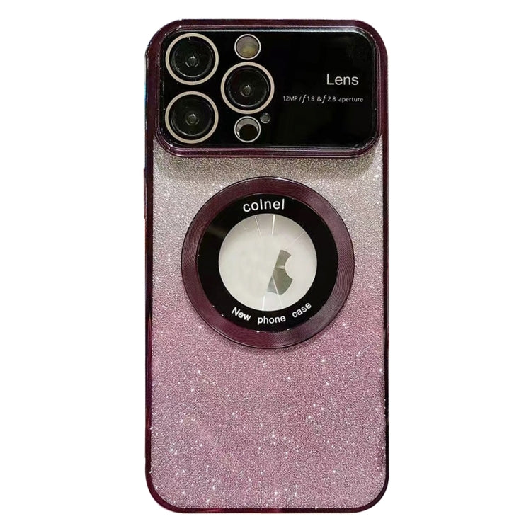 For iPhone 13 Pro Large Window MagSafe Gradient Glitter Electroplating TPU Phone Case(Purple) - iPhone 13 Pro Cases by buy2fix | Online Shopping UK | buy2fix