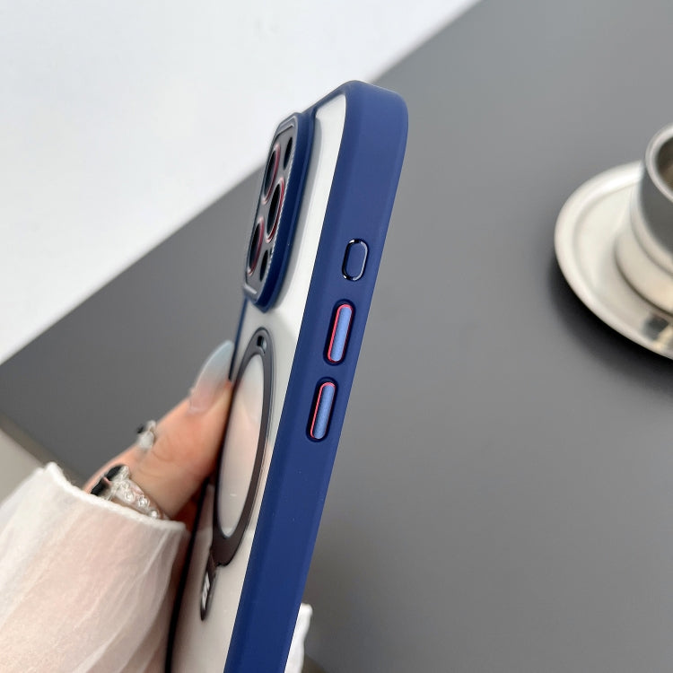 For iPhone 13 Pro Max Yashi MagSafe Magnetic Holder Phone Case(Blue) - iPhone 13 Pro Max Cases by buy2fix | Online Shopping UK | buy2fix