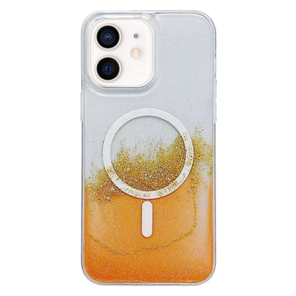 For iPhone 11 MagSafe Gilding Hybrid Clear TPU Phone Case(Orange) - iPhone 11 Cases by buy2fix | Online Shopping UK | buy2fix