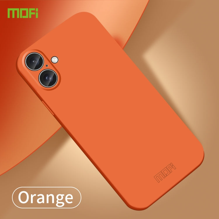 For iPhone 16 Plus MOFI Qin Series Skin Feel All-inclusive PC Phone Case(Orange) - iPhone 16 Plus Cases by MOFI | Online Shopping UK | buy2fix