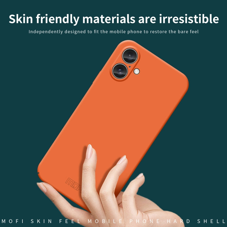 For iPhone 16 Plus MOFI Qin Series Skin Feel All-inclusive PC Phone Case(Orange) - iPhone 16 Plus Cases by MOFI | Online Shopping UK | buy2fix