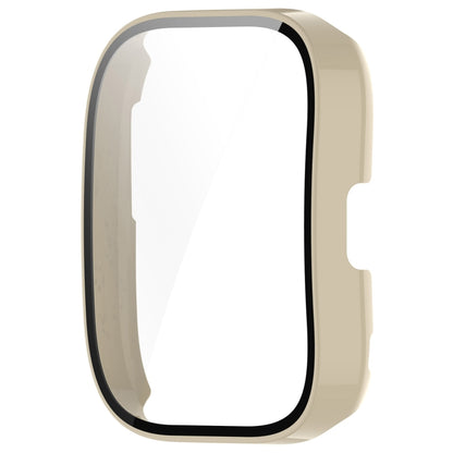 For Amazfit Bip 5 Tempered Film Integrated PC Watch Protective Case(Ivory) - Watch Cases by buy2fix | Online Shopping UK | buy2fix