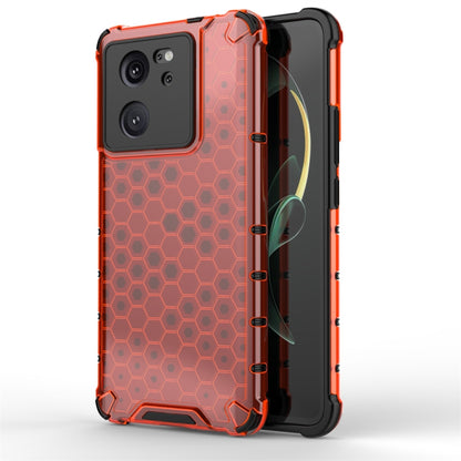 For Xiaomi 13T Pro Shockproof Honeycomb Phone Case(Red) - Xiaomi Cases by buy2fix | Online Shopping UK | buy2fix