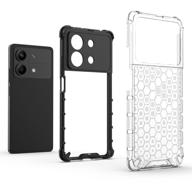 For Redmi Note 13R Pro Shockproof Honeycomb Phone Case(Black) - Xiaomi Cases by buy2fix | Online Shopping UK | buy2fix