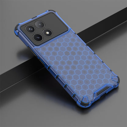 For Xiaomi Poco X6 Pro Shockproof Honeycomb Phone Case(Blue) - Xiaomi Cases by buy2fix | Online Shopping UK | buy2fix