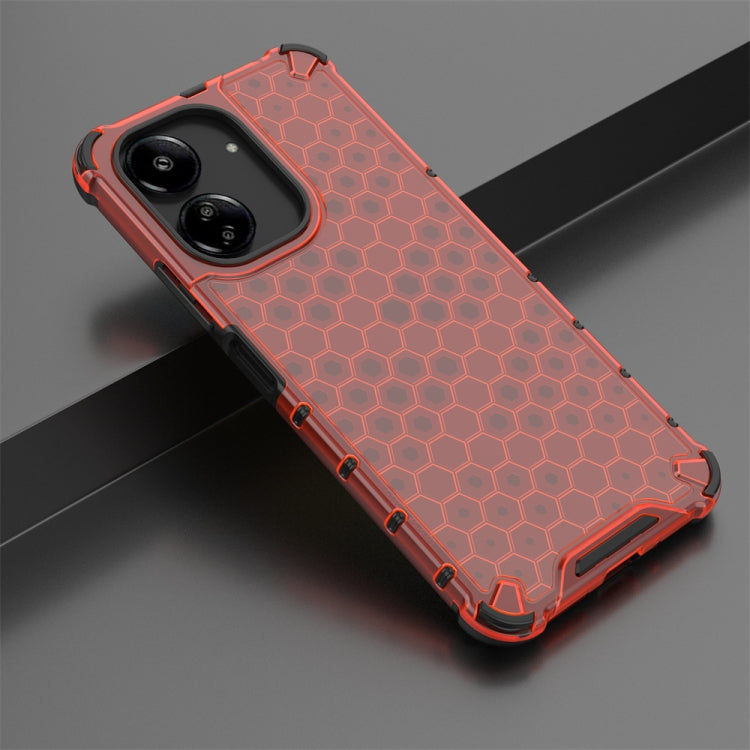 For  Redmi 13C 4G Shockproof Honeycomb Phone Case(Red) - 13C Cases by buy2fix | Online Shopping UK | buy2fix