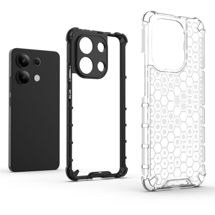 For Redmi Note 13 4G Global Shockproof Honeycomb Phone Case(Green) - Xiaomi Cases by buy2fix | Online Shopping UK | buy2fix