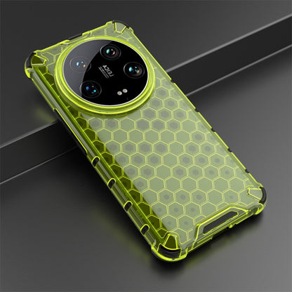 For Xiaomi 14 Ultra Shockproof Honeycomb Phone Case(Green) - 14 Ultra Cases by buy2fix | Online Shopping UK | buy2fix