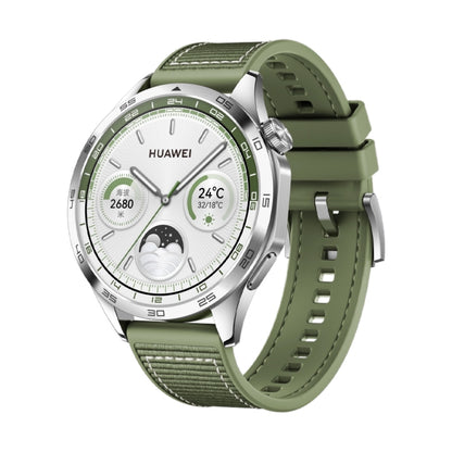 For Huawei Watch GT4 46mm Nylon Silicone Leather Watch Band(Green) - Watch Bands by buy2fix | Online Shopping UK | buy2fix