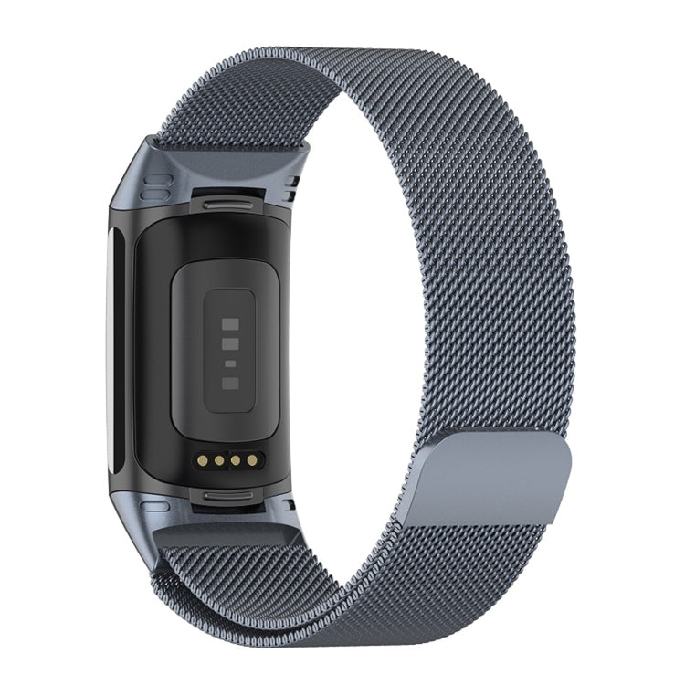 For Fitbit Charge 6 Milan Magnetic Metal Steel Mesh Watch Band(Gray) - Watch Bands by buy2fix | Online Shopping UK | buy2fix