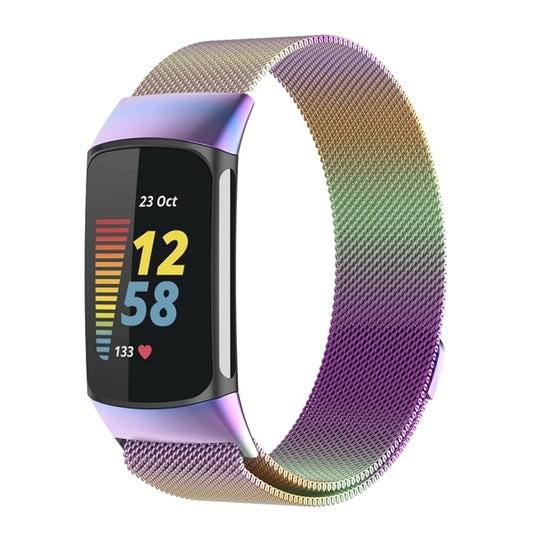 For Fitbit Charge 6 Milan Magnetic Metal Steel Mesh Watch Band(Colorful) - Watch Bands by buy2fix | Online Shopping UK | buy2fix