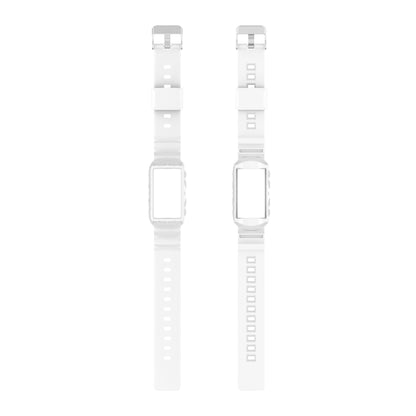 For Fitbit Charge 6 / 5 / 4 / 3 Armor Integrated TPU Watch Band(White) - Watch Bands by buy2fix | Online Shopping UK | buy2fix