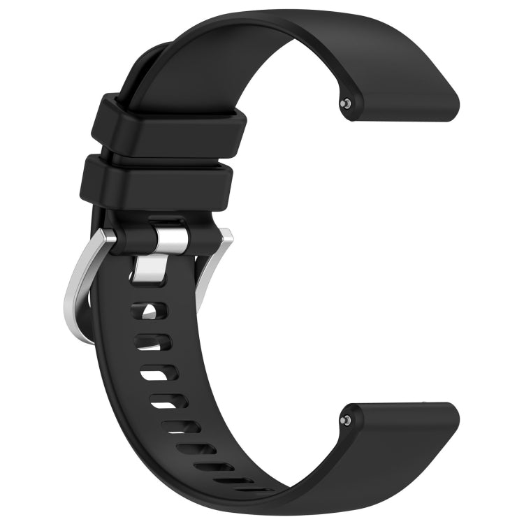 For Garmin Active5 Liquid Glossy Silver Buckle Silicone Watch Band(Black) - Watch Bands by buy2fix | Online Shopping UK | buy2fix