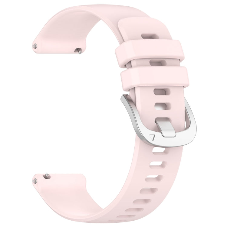 For Garmin Vivomove Sport Liquid Glossy Silver Buckle Silicone Watch Band(Pink) - Watch Bands by buy2fix | Online Shopping UK | buy2fix