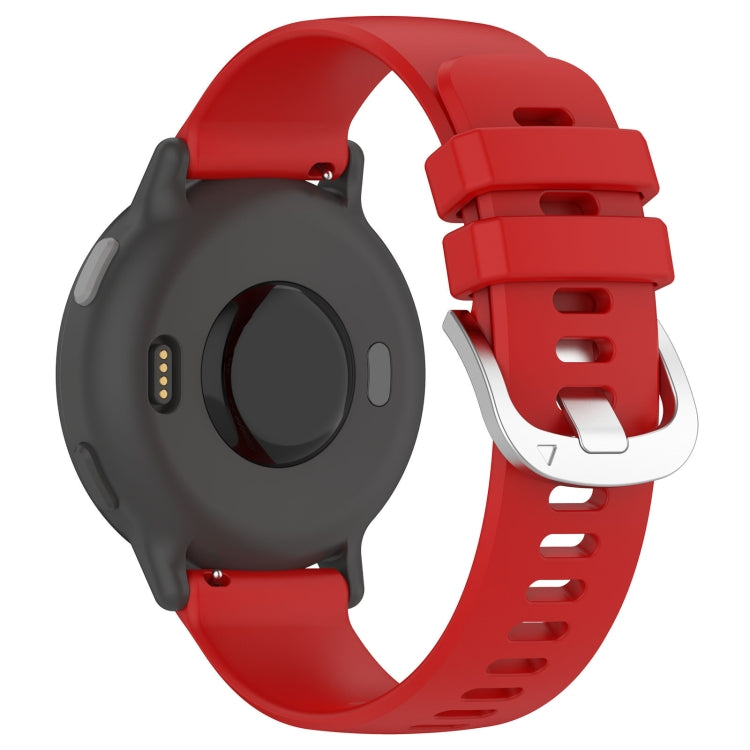 For Garmin VivoMove Luxe / Garminmove Luxe Liquid Glossy Silver Buckle Silicone Watch Band(Red) - Watch Bands by buy2fix | Online Shopping UK | buy2fix