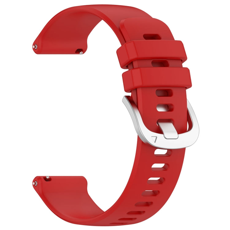 For Garmin VivoMove Luxe / Garminmove Luxe Liquid Glossy Silver Buckle Silicone Watch Band(Red) - Watch Bands by buy2fix | Online Shopping UK | buy2fix