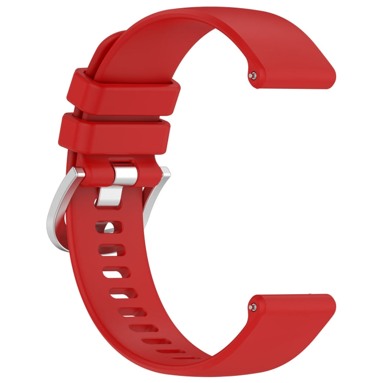 For Garmin Forerunner 255S Music / 255S Liquid Glossy Silver Buckle Silicone Watch Band(Red) - Watch Bands by buy2fix | Online Shopping UK | buy2fix