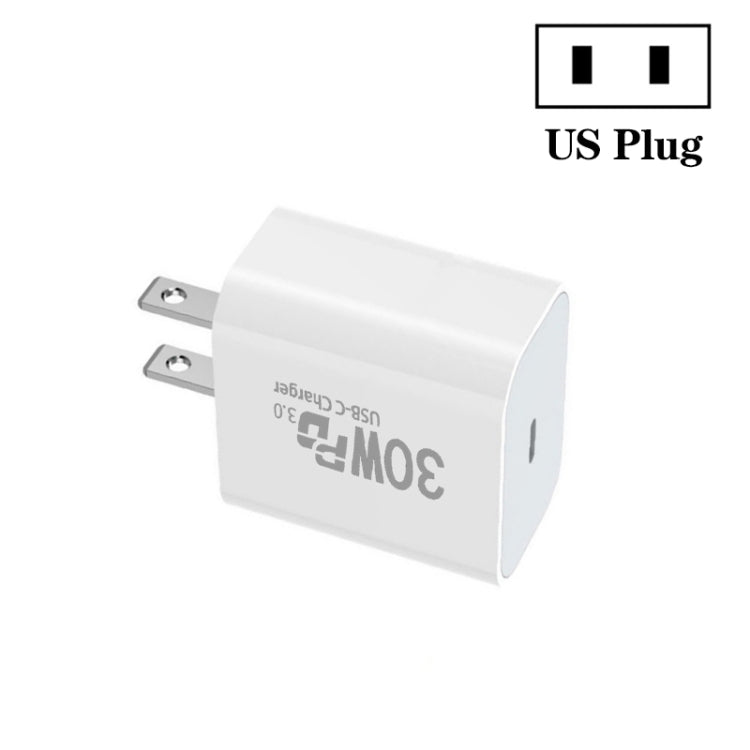 Single Port PD30W USB-C / Type-C Charger, Plug Size:US Plug - USB Charger by buy2fix | Online Shopping UK | buy2fix