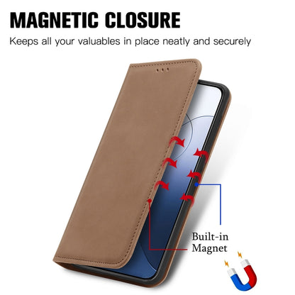 For Xiaomi 14 Retro Skin Feel Magnetic Flip Leather Phone Case(Brown) - 14 Cases by buy2fix | Online Shopping UK | buy2fix